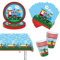 Juego de Vajilla de Fiesta de Tren, 49Pcs Tren Vajilla Fiesta de Cumpleaños, Platos, Servilletas, Tazas, Manteles, Decoracion para Fiestas de Cumpleaños Vajilla