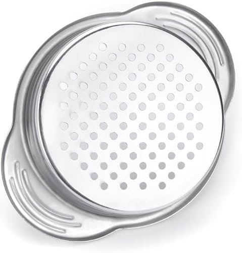 Colador de latas de acero inoxidable para alimentos, filtro de prensa de atún de metal, tapa de enlatado, escurridor de aceite, herramientas de cocina para frijoles y verduras (plateado)