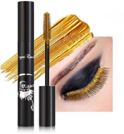  GL-Turelifes Bunte Mascara Sensationelle Mascara Charming, Grenzenlose Länge, Volumen, Flex Tower Pinsel, Dicke lange Wimpern Wasserdicht und wischfest Augen Make-up (#05 Gold, 10g)