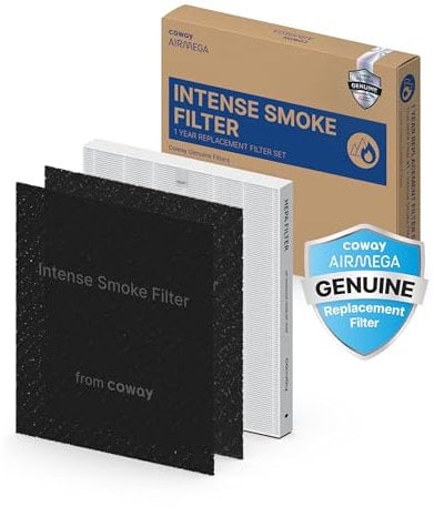 Coway AP-1512HH & 200M Air Purifier Filter Replacement, Intense Smoke Pack, 1 True HEPA Filter, 2 Carbon Filters, Black