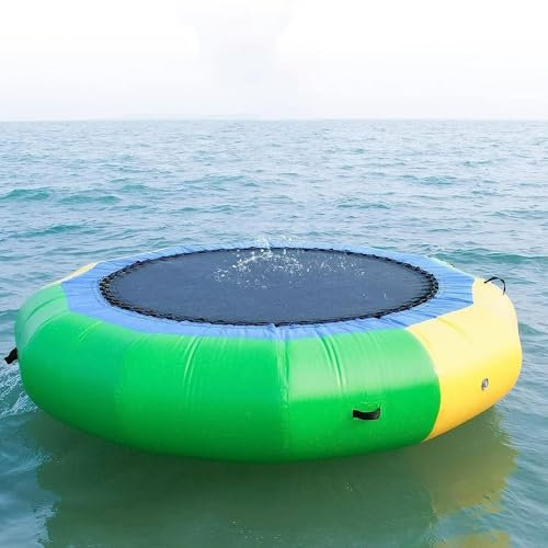 BAIRUNDA 10FT Aufblasbares Schwimmendes Trampolin, Wassertrampolin Outdoor Garten Tauchplattform Schwimmbad Sprungaktivität,10FT,Green