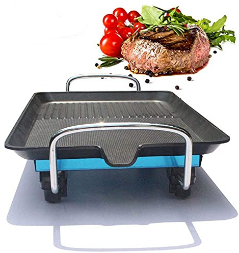 CLLBANT Parrilla De Barbacoa Parrilla Teppan Sin Humo Parrilla De Mesa para Barbacoa Parrilla Eléctrica, Parrilla Japonesa, Parrilla De Mesa, Bandeja para Grasa, Placa para Parrilla Parril