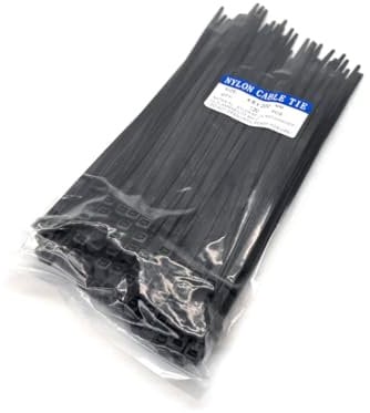100 X Black Nylon Plastic Cable Zip Ties 200MM X 4.6MM