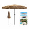 Ggipxalatyr Ombrellone da Spiaggia con Manovella Φ270 Cm Paglia Ombrellone Paglia Adatto per Spiaggia/Piscina/Cortile/Giardino/Balcone