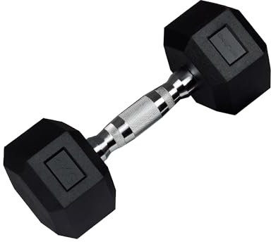 wuuhoo® Hexagon-Hanteln Dorian 2,5-27,5 kg Robuste, gummierte Gusseisen-Hanteln für Krafttraining zu Hause, ergonomischer Griff, perfekt fürs Homegym, auch als 2er-Set erhältlich 4 kg