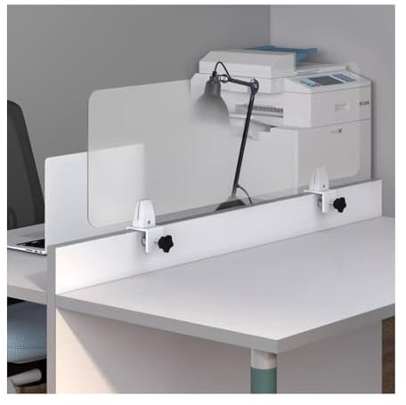 Acrylic Desk Divider Clamp On Privacy Panel for Offices and Classrooms Portable & Free Standing Privacy Screen with Transparent Design