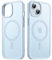 JETech Magnetic Case for iPhone 15 6.1-Inch Compatible with MagSafe, Translucent Matte Back Slim Shockproof Phone Cover (Blue Back)