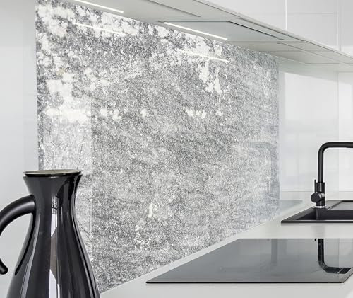 timalo Spritzschutz Wand für Herd, Küche Küchenrückwand Glasoptik | Acryl Glas 2mm | Glasrückwand Acrylglas Wandpaneele Rückwandschutz Platte | 60x52cm Granit Stein