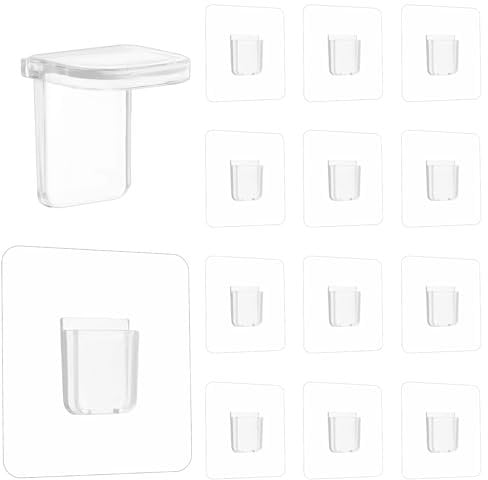 Yuanchu 12 Stück Klebehaken Selbstklebend, Schrankboden Träger Regalbodenträger ohne Bohren Transparent Einlegeboden Halter Regalhalterung Stützen Fachbodenträger für Kleiderschrank Glashalter