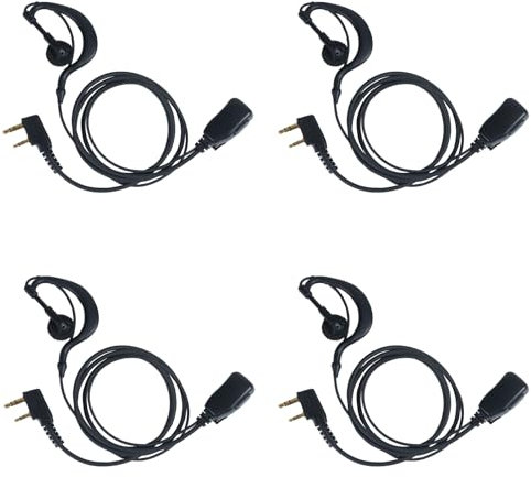 Sarcia Walkie Talkie Earpiece Headset with MIC PTT for Baofeng UV-5R UV-82 BF-888S NX-1200 NX1300 RT15 RT21 RT22 RT68 H-777S Two Way Radio G Shape,4 Pack