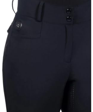 HKM Women's Savona Style Silicone Knee Patch Riding Breeches, Red, 30