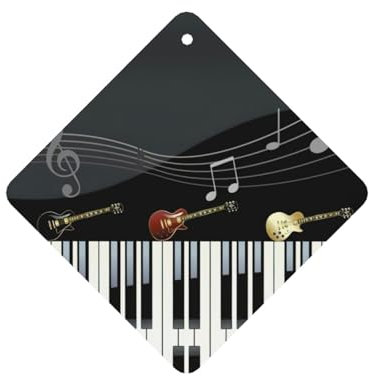 Lot de 10 cartes désodorisantes parfumées pour voiture Motif guitare et piano