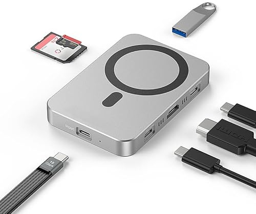 Zoravson Boîtier magnétique pour SSD M.2 NVMe et Station d'accueil USB-C avec Ventilateur pour iPhone 17/16/15 ProRes, Adaptateur USB-C 3.2 Gen2 10Gbps vers NVMe, Charge PD 100W, sans Outil
