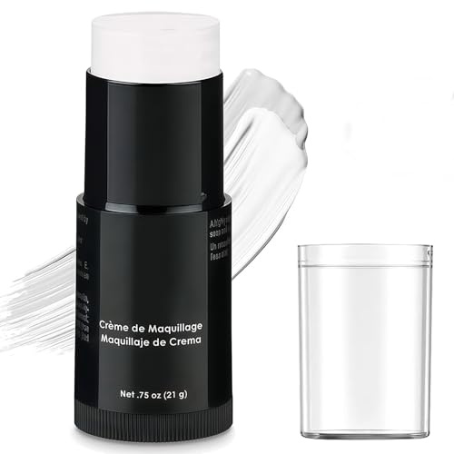 Maquillaje Halloween Blanco,Pintura Facial Corporal en Barra, Kit Maquillaje Halloween Makeup Profesional Face Paint Body Painting para Carnaval Teatral Vampiro Zombie SFX