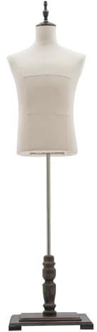 Schneiderpuppe Schaufensterpuppe Damen/ Herren, 150-180cm Verstellbar Männlich Schneiderbüste mit Standfuss (Beige, 1)