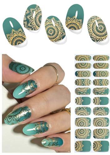 UV Nagelfolien Selbstklebend,20pcs Goldene Blume Gel Nagelfolie für Nagel DIY zu Hause