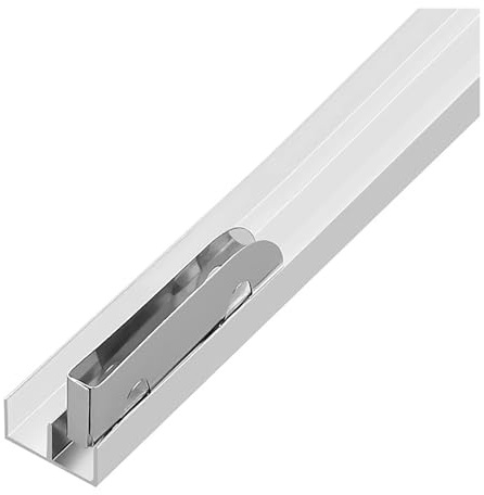 ZCFLWR Binario per Porta Scorrevole in Vetro Acrilico da 5-8 mm - Set di binari in Alluminio con pulegge per Armadio, Bagno e Vetro Scorrevole (140 cm/4,6 Piedi)