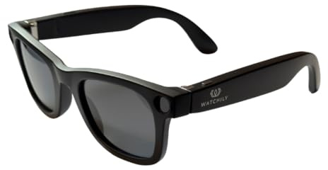 Watchily Lunettes Connectées IA avec Caméra HD 1080P – SmartView Pro – Verres Noirs et Verres Transparents Anti-Lumière Bleue Inclus