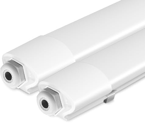 Peasur 2 Stücke Feuchtraumleuchte LED 90CM, 3000K/4000K/6500K LED Deckenleuchte Röhre 24W 2640LM Leiste Flach, IP65 Wasserfest Lampe Lichtleiste für Werkstattlampe Kellerlampe Leuchtstoffröhre
