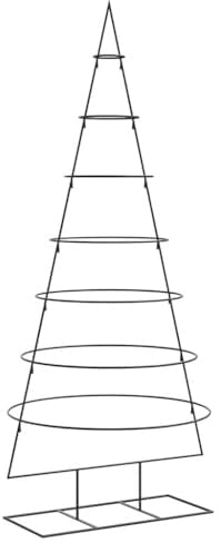Massbinet Weihnachtsbaum Metall Tannenbaum mit Haken Christbaum Aufsteller 180 cm Schwarz