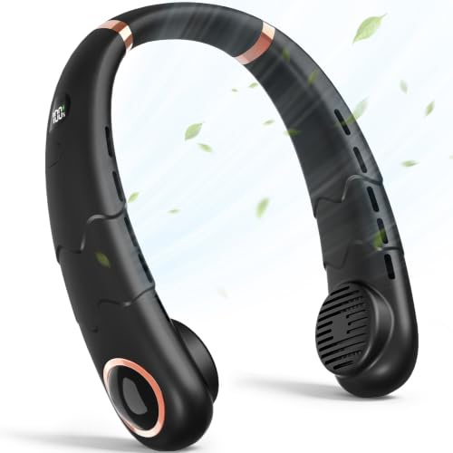 YAZEKY Ventilateur de Cou pour Bureau Domicile Voyage En Plein Air(Noir)