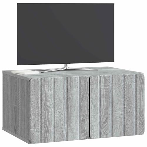 vidaXL Wandmontierter TV-Schrank Graues Sonoma 59,5 x 41 x 30 cm, Wohzimmer, rechteckiger, moderner Wandschrank, stylischer TV-Ständer, viel Stauraum für Dein Zuhause