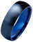 Paula & Fritz® matt poliert 6mm breit Edelstahlring Damen-Ring Verlobungs-Ring Freundschaftsring Herrenring Partnerring Dome blau 63 (20)