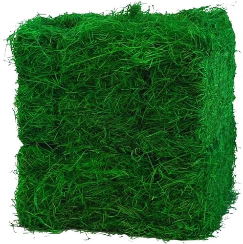 Doubleyou Geovlies & Baustoffe 1 Kilogramm (1Kg) Grünes Ostergras | Perfekt für Oster-Deko | Holzwolle 100% gefärbt | Ideal als Füllmaterial oder zur Dekoration | In Deutschland hergestellt