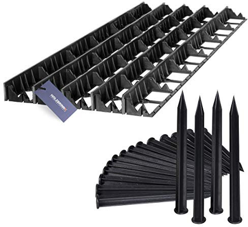 HOLZBRINK Rasenkante Wurzelsperre PVC Leiste inkl. 75 Anker, Höhe: 58mm, Länge: 25m, HRK01B-58