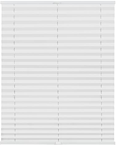 Lichtblick Plissee Klemmfix nach Maß, ohne Bohren, verspannt, Verdunkelung, Blickdicht, Made in Germany, Verdunklungsplissee - Weiß 90 cm x 210 cm (B x L)