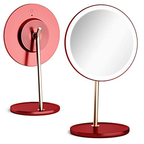 TOUCHBeauty Schminkspiegel mit Dimmbarem LED Licht, Kosmetikspiegel mit Beleuchtung USB Aufladen,1X Makeup Spiegel Tisch 40 °Schwenkbar,USB Aufladen,Abnehmbar für Zuhause und Unterwegs AG-1973