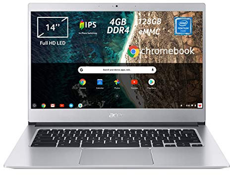 Acer Chromebook 514 CB514-1H-P9AS portátil portátil, procesador Intel Pentium Quad-Core N4200, RAM 4GB DDR4, eMMC 128 GB, pantalla IPS Full HD de 14 pulgadas, Graphica Intel HD 505, Chrome OS