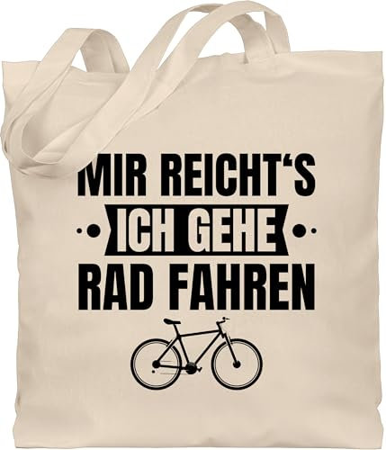 Shirtracer Baumwolltasche - Radsport Taschen - Mir reichts ich gehe Rad fahren - Fahrrad Fahrradfahren Geschenk Radfahrer Lustige Radfahren Bicycle - Unisize - Naturweiß - radfahrerin einkaufstasche