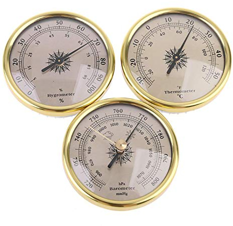 JINYISI Barometer, Thermometer, Hygrometer, Barometer für Zuhause, Luftdruckmesser, 3 Stück/Set analoge Wetterstation