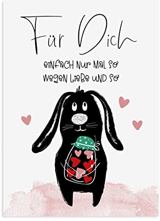 Valentinskarte Für Dich HASE Postkarte Geschenk Liebe Geschenk Partner