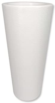 DARO DEKO Kunststoff Übertopf weiß 50cm hoch konisch Säule Blumen-Töpfe Pflanzkübel Topf Bodenvase