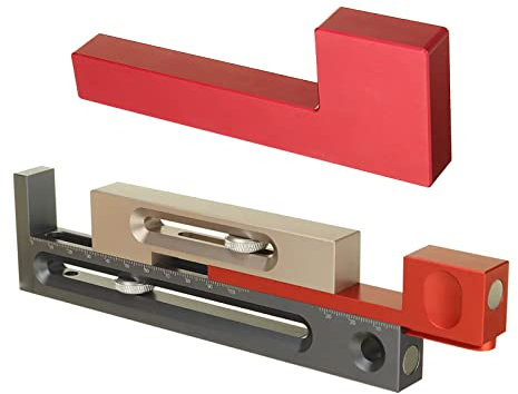 Table Saw Slot Adjuster, Mortise and Tenon Tool, 180mm Extended Movable Measuring Block Table Saw Adjuster Router Table Set Up Woodworking Tool