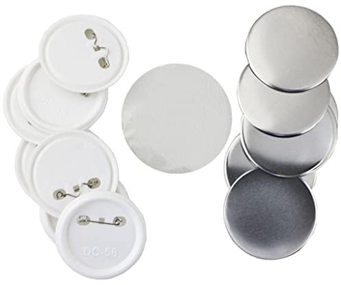 Gereiny 100 Sets Metall Blank Abzeichen Broschen Anstecknadel DIY Teile für Button Maker Maschine Silber