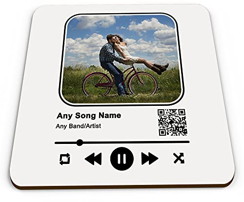 Personalised Song and Album Music Keepsake (QR Code) Glossy Mug Coaster