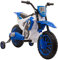 HOMCOM Kinder Elektro-Motorrad Kindermotorrad 12V Kinderfahrzeug Elektrofahrzeug mit 2 abnehmbaren Stützrädern für Kinder ab 3 Jahre PP Metall Blau+Weiß 106,5 x 51,5 x 68 cm