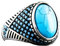 Générique Türkischer Schmuck, Retro, handgefertigt, Vintage, Ottomane, Ring für Herren, eingelegt, Türkis, Party, Punk, Motor, Biker, Schmuck