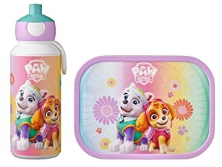 Mepal - Lunch-Set Campus - Lunch-Set für Kinder mit Pop-up Trinkflasche & Lunch Box - Lunch-Set für die Schule oder unterwegs - Spülmaschinenfest & BPA-frei - 400 ml + 750 ml - Paw Patrol Girls