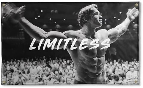 Arnold Schwarzenegger Poster | 7,6 x 12,7 cm Flagge | Fitnessstudio Motivation Fitness Poster | Langlebiger, cooler Wandteppich | Männerhöhle Wanddekoration mit Metallösen für Studentenwohnheim |