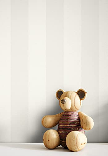 NEWROOM Tapete Grau Vliestapete Streifen - Streifentapete Kinder Hellgrau Weiß Linien Landhaus inkl. Tapezier-Ratgeber