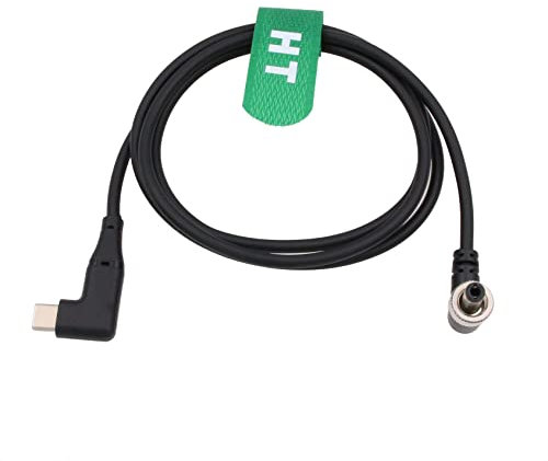 HangTon Cable de alimentación USB tipo C a CC 12 V 3 A PD en ángulo recto para grabadora de audio Hollyland Mars 400s Atomos SmallHD Monitor 50 cm