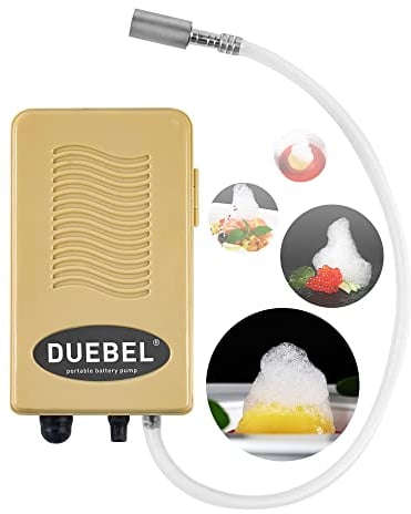 DUEBEL Generador de Espuma para Cocina Molecular, Kit Portátil con Piedra de Aire Inoxidable (Funciona con Pilas), Herramienta Culinaria para Chefs Creativos