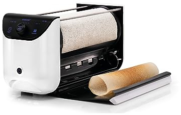 EVOCHEF EC Flip Automatic Dosa Maker, 1-Minute Dosas, 360° Food Grade Coated Roller, Easy Cooking Time & Thickness Control, Touch Controls, Compact & Portable, 1600W, (White)