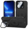 tigratigro Funda con trípode, compatible con iPhone 13 Pro, protección de cámara H9 cristal templado, funda trasera translúcida, antihuellas, sensación de terciopelo (grafito negro)