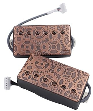 Guyker Alnico5 Humbucker LP Les Paul Guitar, micro de guitare en émail uni avec circuit, motif engrenage surface bronze
