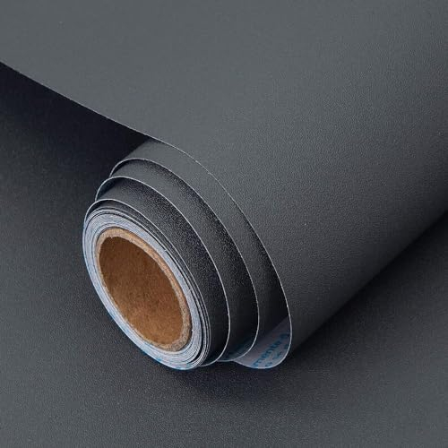 Decoroom Klebefolie Selbstklebende Matt Dunkelgrau 60X1000cm Wasserdicht Möbelfolie Küchenschrank Tischplatten Wand Schutzfolie DIY Dekorfolie